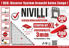 Lade das Bild in den Galerie-Viewer, NIVILLI KEILY - Starter-Set XL 3mm - 500x Laschen + 300x Keile - Nivellier-Zubehör