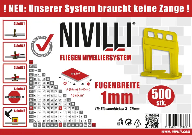 NIVILLI KEILY - 500x Laschen - Nivellier-Zubehör