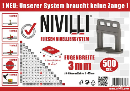 NIVILLI KEILY - 500x Laschen - Nivellier-Zubehör