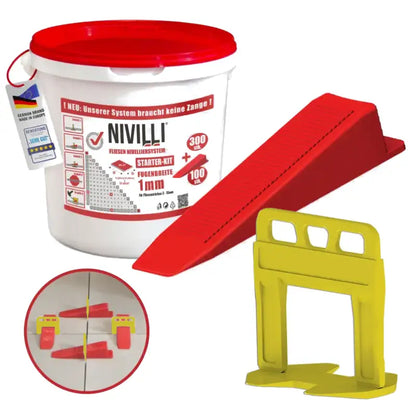 NIVILLI KEILY - Starter-Set S 1,5mm - 300x Laschen + 100x Keile / Fliesen Nivelliersystem (Kopie) - Nivellier-Zubehör