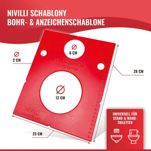 NIVILLI SCHABLONY - Bohr- & Anzeichenschablone für WC- / Toilettenanschlüsse - Zubehör