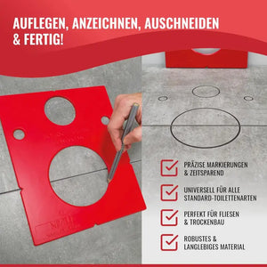 NIVILLI SCHABLONY - Bohr- & Anzeichenschablone für WC- / Toilettenanschlüsse - Zubehör