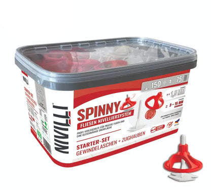 NIVILLI SPINNY PRO - Starter-Set 1,5mm (3-15mm) - 150 Spin-Tabs + 75 Spin-Caps - Nivellier-Zubehör