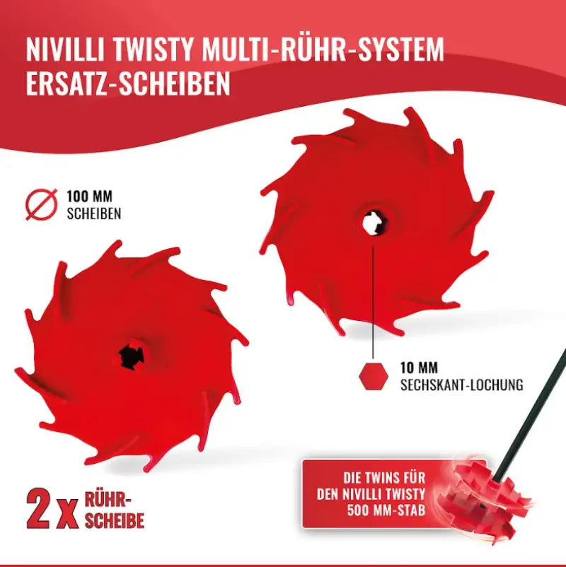 NIVILLI TWISTY - Ersatzscheiben für Dissolver-Set für Farben Lacke Klebstoffe Kunstharz Spachtelmassen Gips Putz.